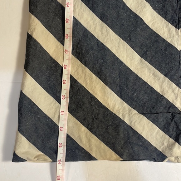 Anthropologie Postmark Chevron Endpoint Dress Halter Jumper Linen Cotton Size 6 - Picture 13 of 15